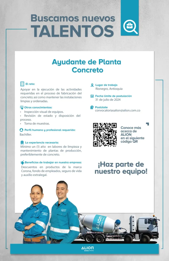 Ayudante de planta concreto