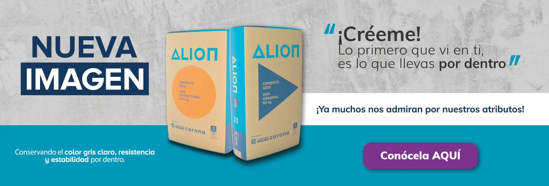 Lee más sobre el artículo Nuevo diseño de los sacos de Cemento ALIÓN: Lo primero que vi en ti es lo que llevas por dentro